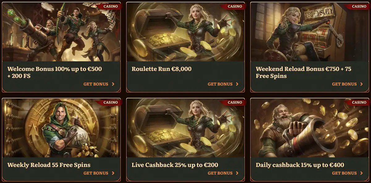 Ruime keuze aan bonussen bij WildRobin Casino